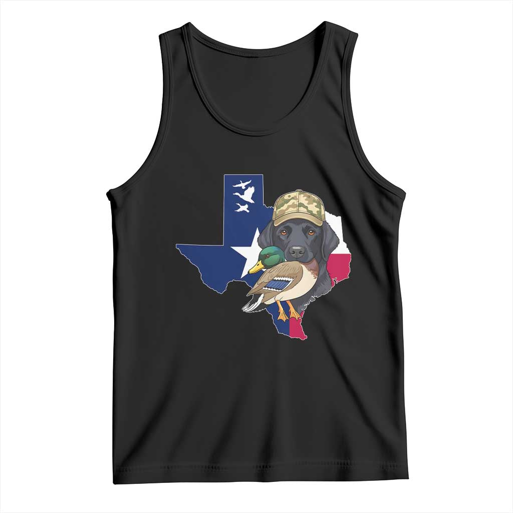 Funny Texas Duck Hunting Season Tank Top Black Labrador Hunter Gift TS12 Black Print Your Wear