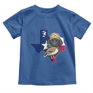 Funny Texas Duck Hunting Season Toddler T Shirt Black Labrador Hunter Gift TS12 Royal Blue Print Your Wear