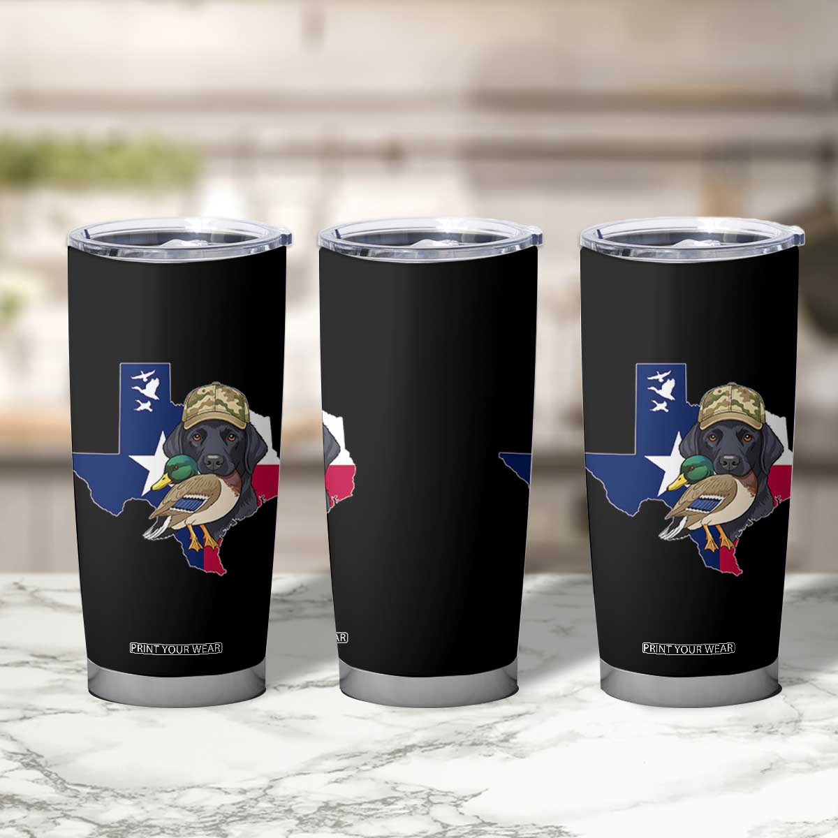 Funny Texas Duck Hunting Season Tumbler Cup Black Labrador Hunter Gift TS12 Print Your Wear