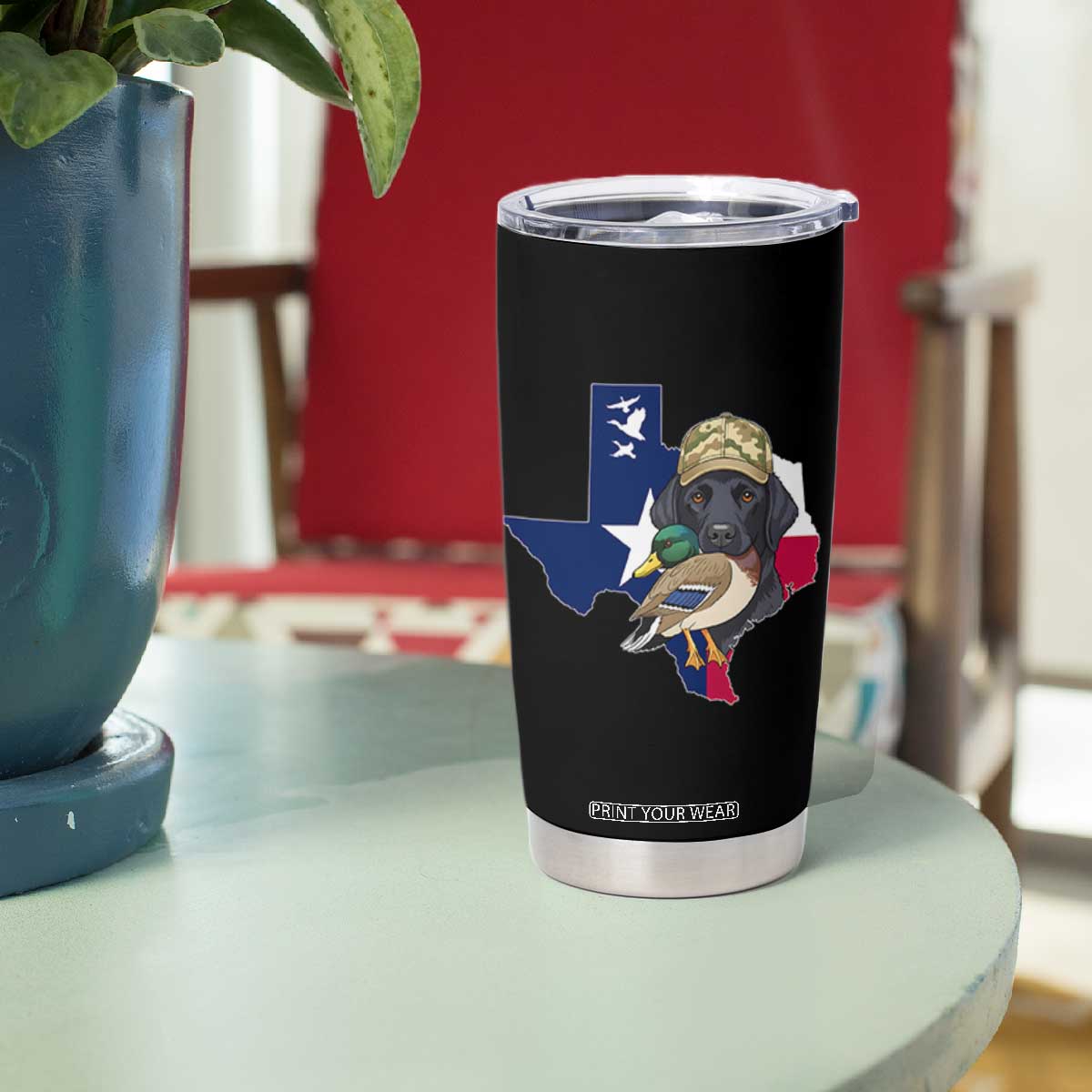 Funny Texas Duck Hunting Season Tumbler Cup Black Labrador Hunter Gift TS12 Print Your Wear