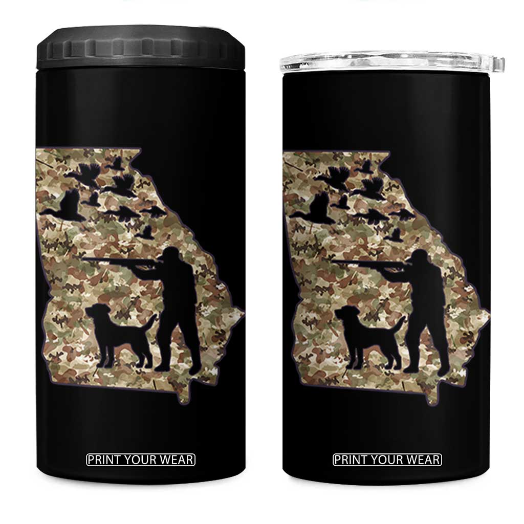Georgia Duck Hunting Season 4 in 1 Can Cooler Tumbler Labrador Retriever Hunter Gift TS12 One Size: 16 oz Black Print Your Wear