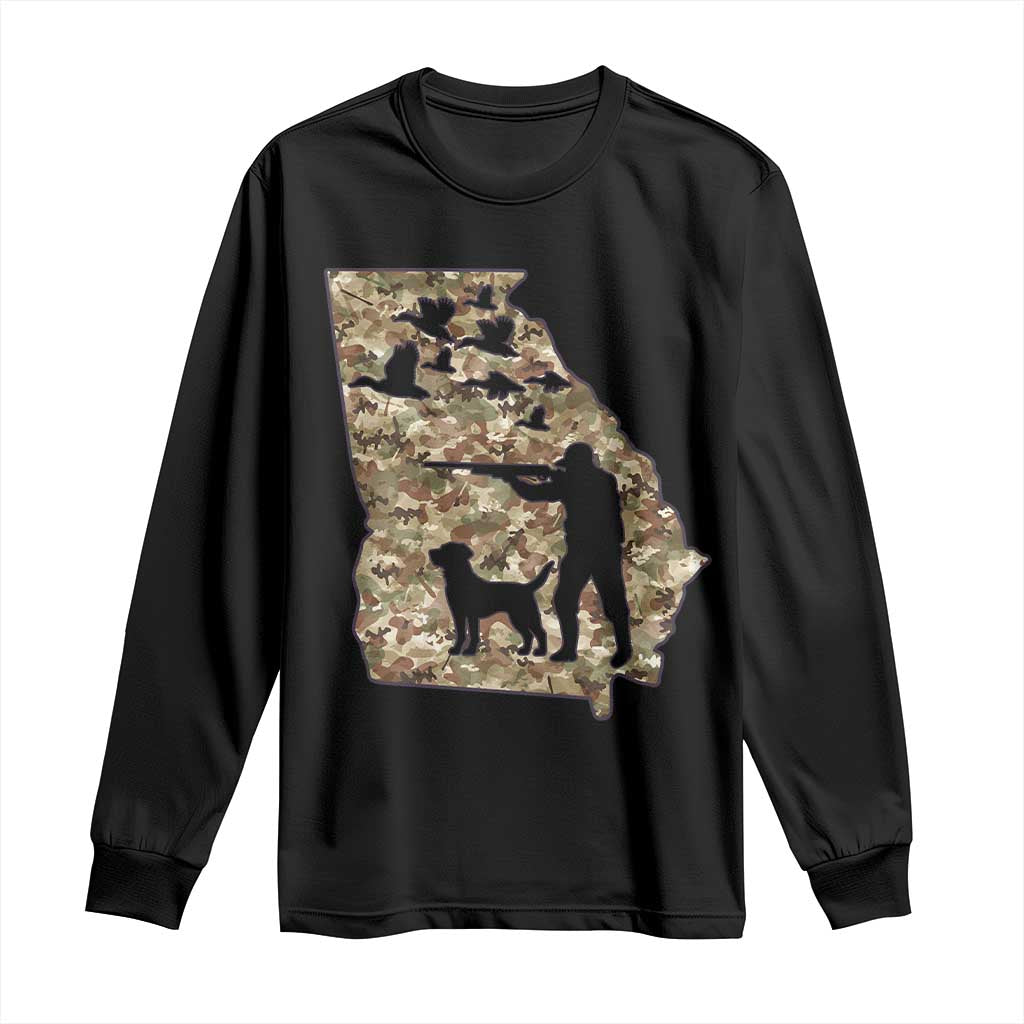 Georgia Duck Hunting Season Long Sleeve Shirt Labrador Retriever Hunter Gift TS12 Black Print Your Wear