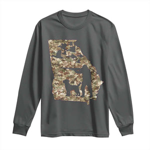 Georgia Duck Hunting Season Long Sleeve Shirt Labrador Retriever Hunter Gift TS12 Dark Heather Print Your Wear