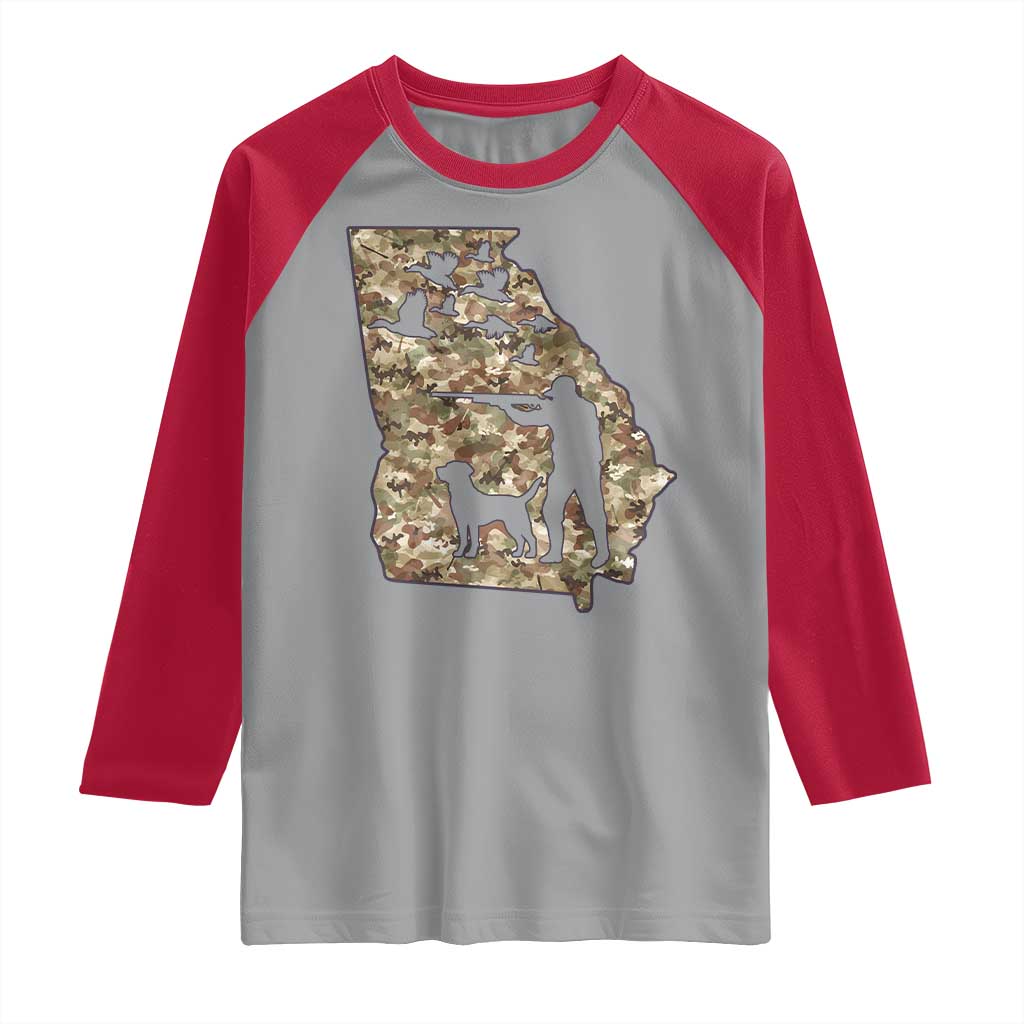 Georgia Duck Hunting Season Raglan Shirt Labrador Retriever Hunter Gift TS12 Sport Gray Red Print Your Wear