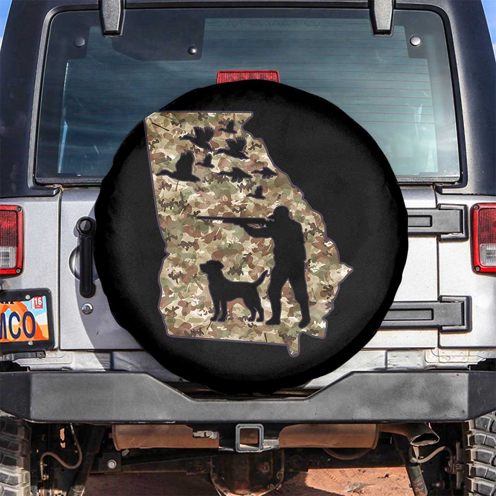 Georgia Duck Hunting Season Spare Tire Cover Labrador Retriever Hunter Gift TS12 No hole Black Print Your Wear