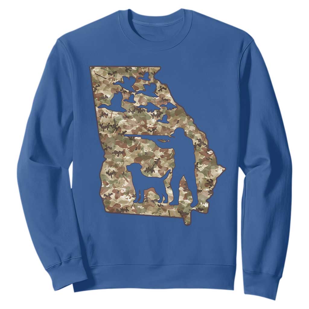 Georgia Duck Hunting Season Sweatshirt Labrador Retriever Hunter Gift TS12 Royal Blue Print Your Wear