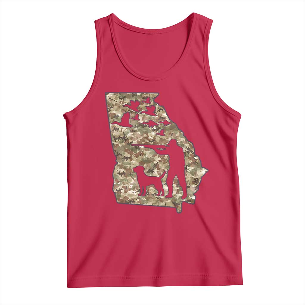 Georgia Duck Hunting Season Tank Top Labrador Retriever Hunter Gift TS12 Red Print Your Wear
