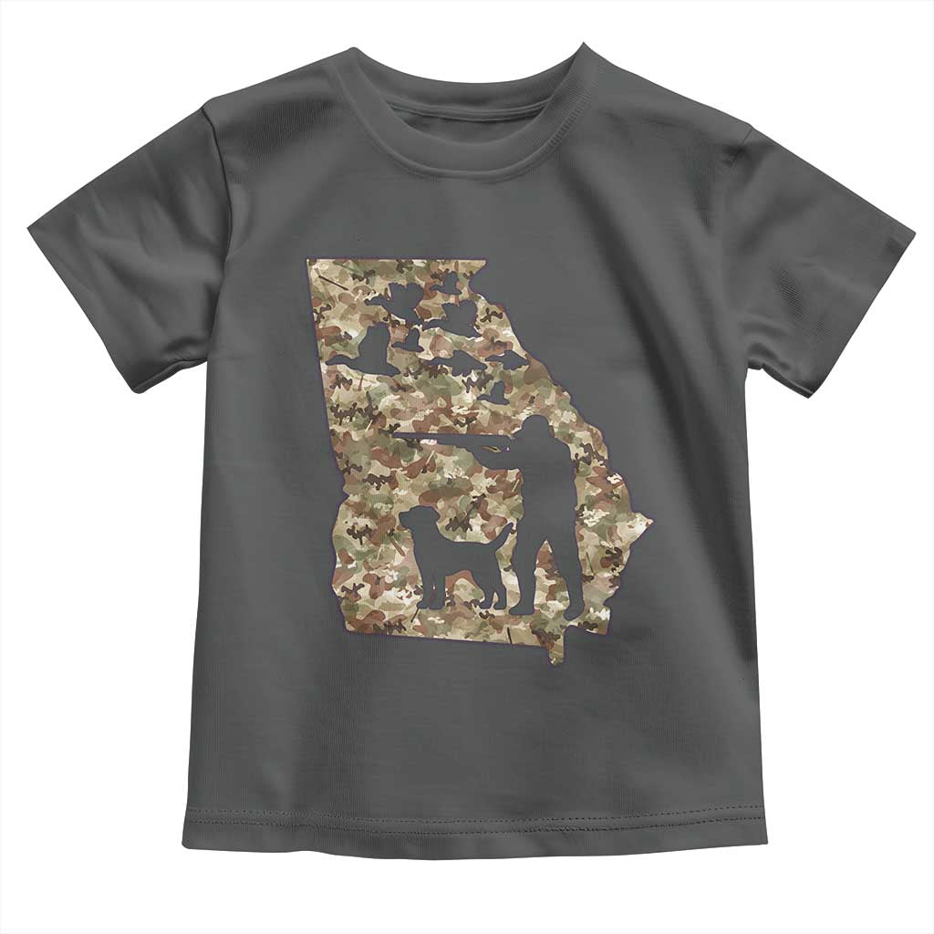 Georgia Duck Hunting Season Toddler T Shirt Labrador Retriever Hunter Gift TS12 Dark Heather Print Your Wear