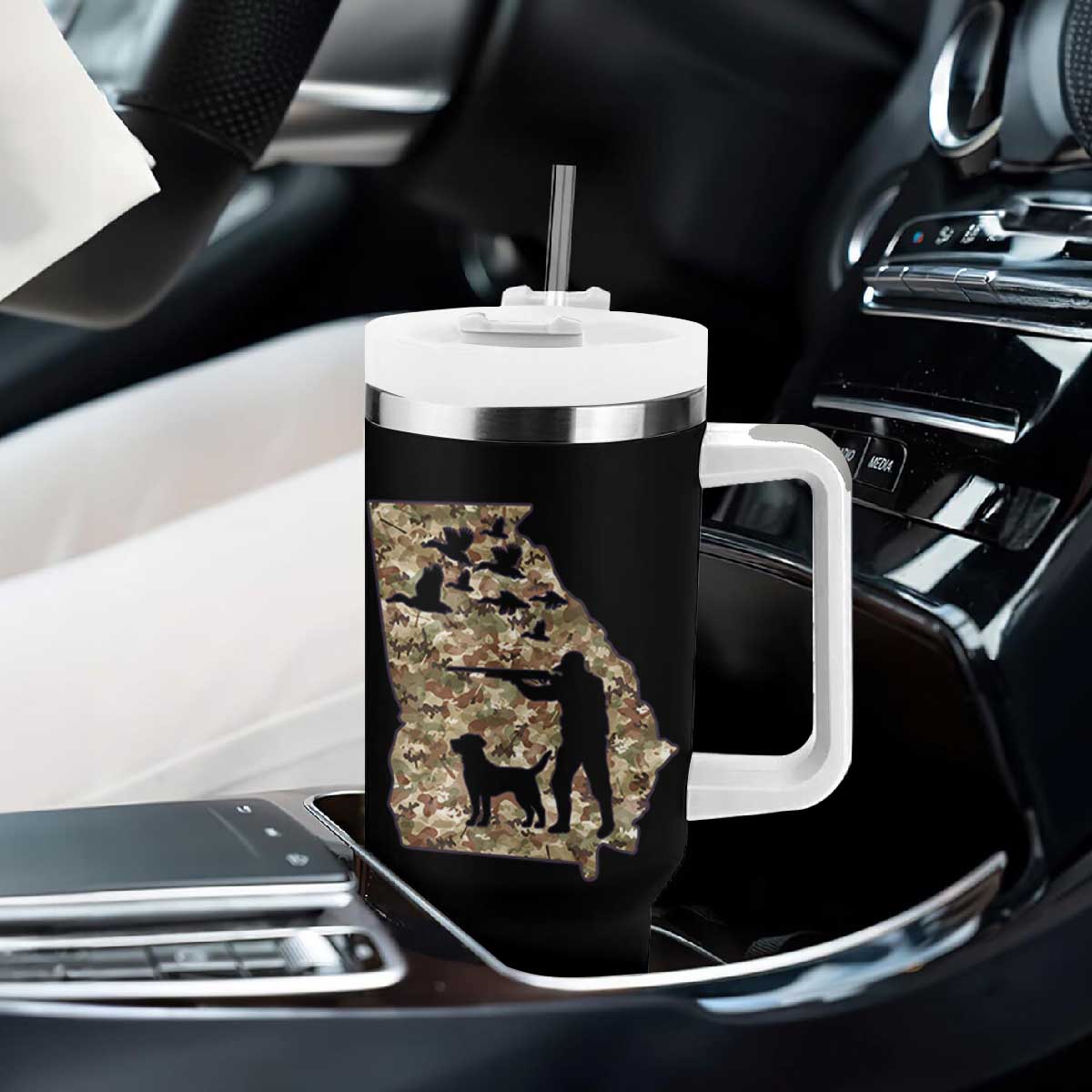 Georgia Duck Hunting Season Tumbler With Handle Labrador Retriever Hunter Gift TS12 Print Your Wear