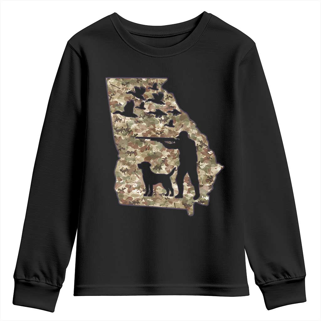 Georgia Duck Hunting Season Youth Sweatshirt Labrador Retriever Hunter Gift TS12 Black Print Your Wear