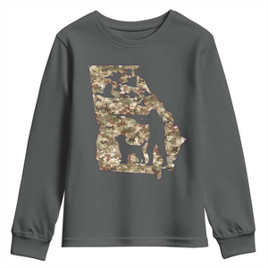 Georgia Duck Hunting Season Youth Sweatshirt Labrador Retriever Hunter Gift TS12 Dark Heather Print Your Wear