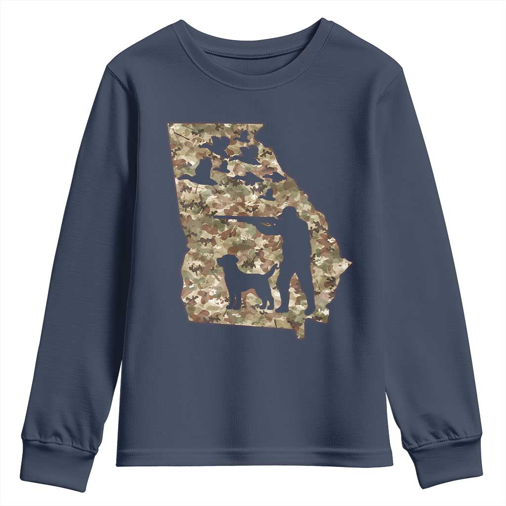 Georgia Duck Hunting Season Youth Sweatshirt Labrador Retriever Hunter Gift TS12 Navy Print Your Wear