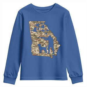 Georgia Duck Hunting Season Youth Sweatshirt Labrador Retriever Hunter Gift TS12 Royal Blue Print Your Wear