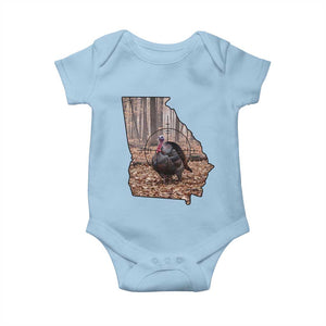 Georgia Turkey Hunting Baby Onesie Camo American Flag Hunter Gift TS12 Light Blue Print Your Wear