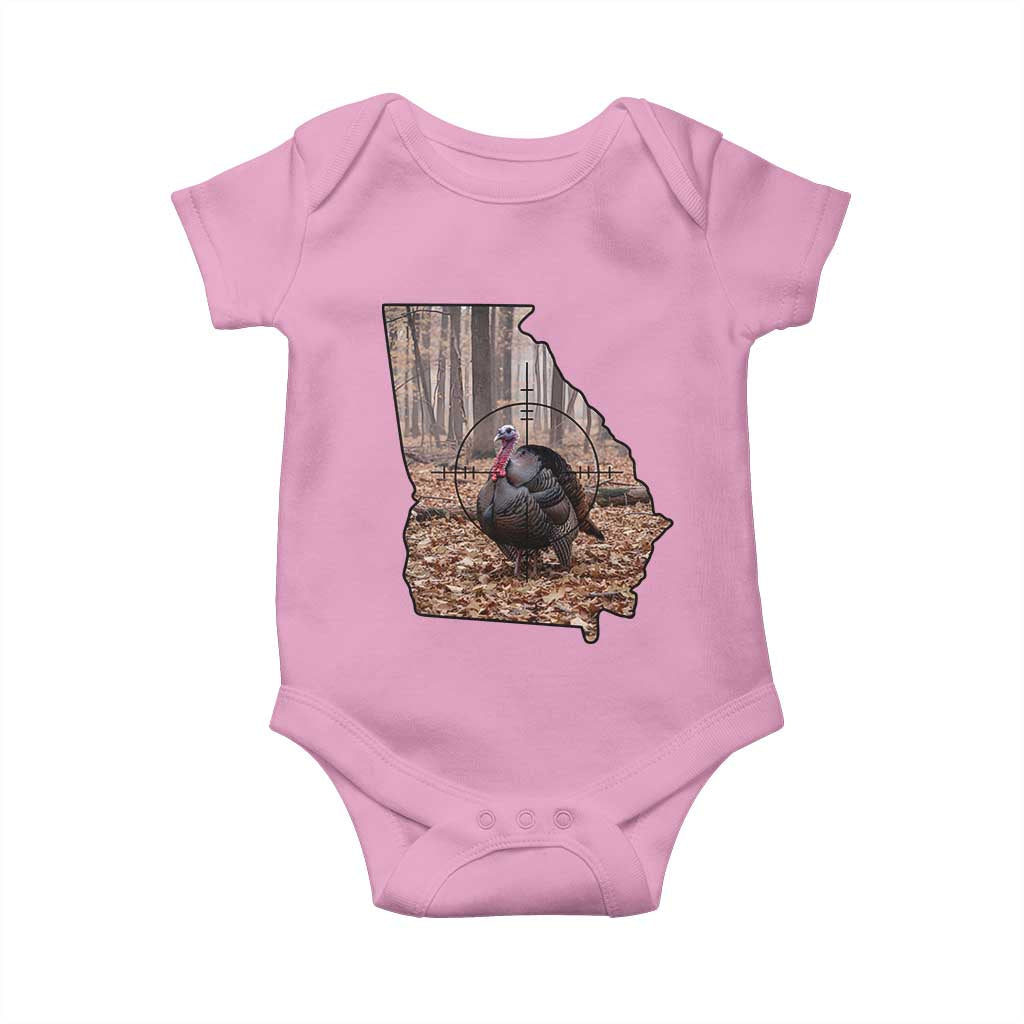 Georgia Turkey Hunting Baby Onesie Camo American Flag Hunter Gift TS12 Light Pink Print Your Wear