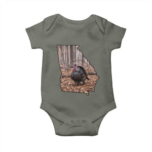 Georgia Turkey Hunting Baby Onesie Camo American Flag Hunter Gift TS12 Military Green Print Your Wear