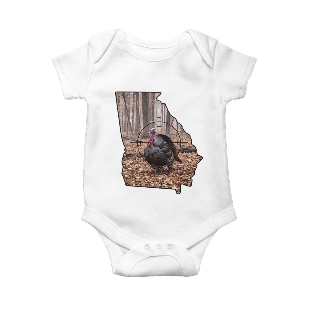 Georgia Turkey Hunting Baby Onesie Camo American Flag Hunter Gift TS12 White Print Your Wear
