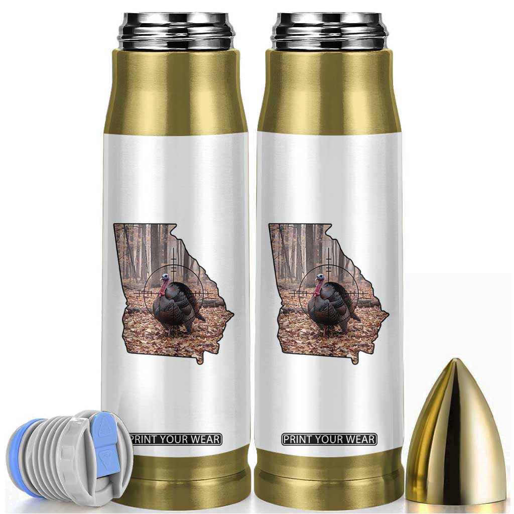Georgia Turkey Hunting Bullet Tumbler Camo American Flag Hunter Gift TS12 White Print Your Wear
