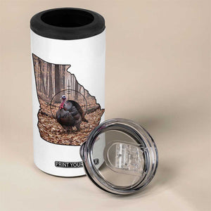 Georgia Turkey Hunting 4 in 1 Can Cooler Tumbler Camo American Flag Hunter Gift TS12 Print Your Wear
