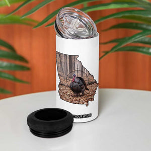 Georgia Turkey Hunting 4 in 1 Can Cooler Tumbler Camo American Flag Hunter Gift TS12 Print Your Wear