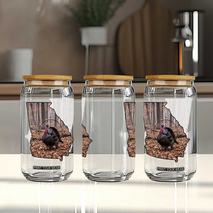 Georgia Turkey Hunting Glass Can Camo American Flag Hunter Gift TS12 Print Your Wear