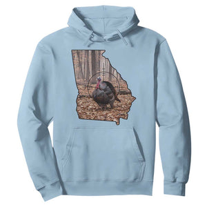 Georgia Turkey Hunting Hoodie Camo American Flag Hunter Gift TS12 Light Blue Print Your Wear