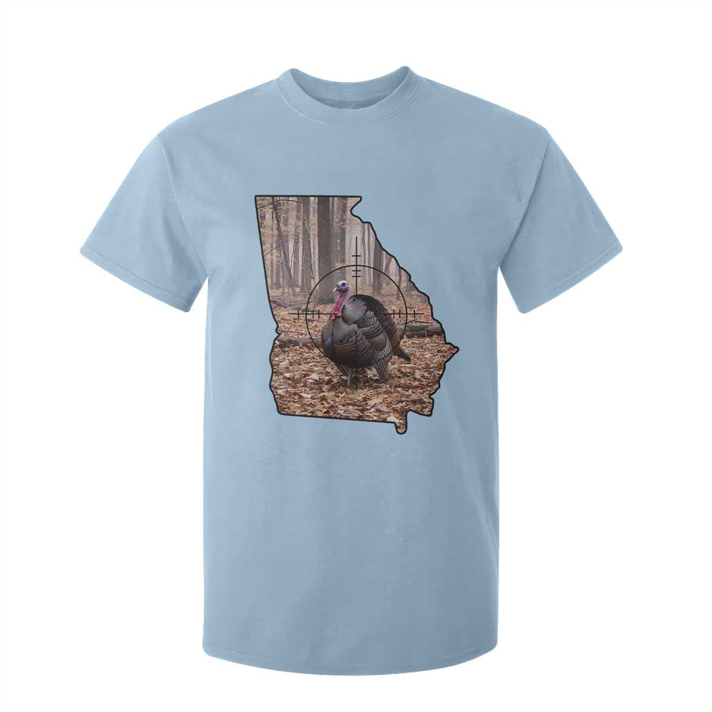 Georgia Turkey Hunting T Shirt For Kid Camo American Flag Hunter Gift TS12 Light Blue Print Your Wear