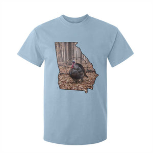 Georgia Turkey Hunting T Shirt For Kid Camo American Flag Hunter Gift TS12 Light Blue Print Your Wear