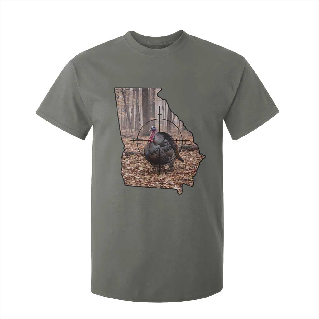 Georgia Turkey Hunting T Shirt For Kid Camo American Flag Hunter Gift TS12 Military Green Print Your Wear