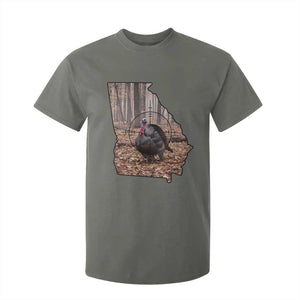 Georgia Turkey Hunting T Shirt For Kid Camo American Flag Hunter Gift TS12 Military Green Print Your Wear