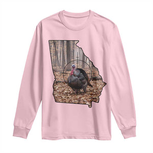 Georgia Turkey Hunting Long Sleeve Shirt Camo American Flag Hunter Gift TS12 Light Pink Print Your Wear