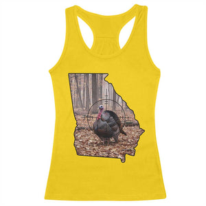 Georgia Turkey Hunting Racerback Tank Top Camo American Flag Hunter Gift - Print Your Wear