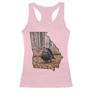 Georgia Turkey Hunting Racerback Tank Top Camo American Flag Hunter Gift - Print Your Wear