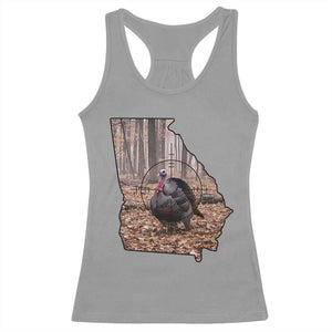 Georgia Turkey Hunting Racerback Tank Top Camo American Flag Hunter Gift - Print Your Wear