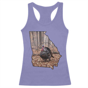 Georgia Turkey Hunting Racerback Tank Top Camo American Flag Hunter Gift - Print Your Wear