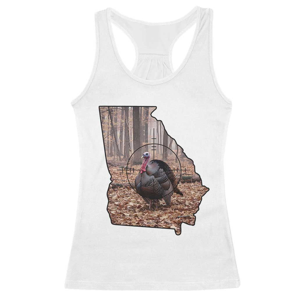 Georgia Turkey Hunting Racerback Tank Top Camo American Flag Hunter Gift - Print Your Wear