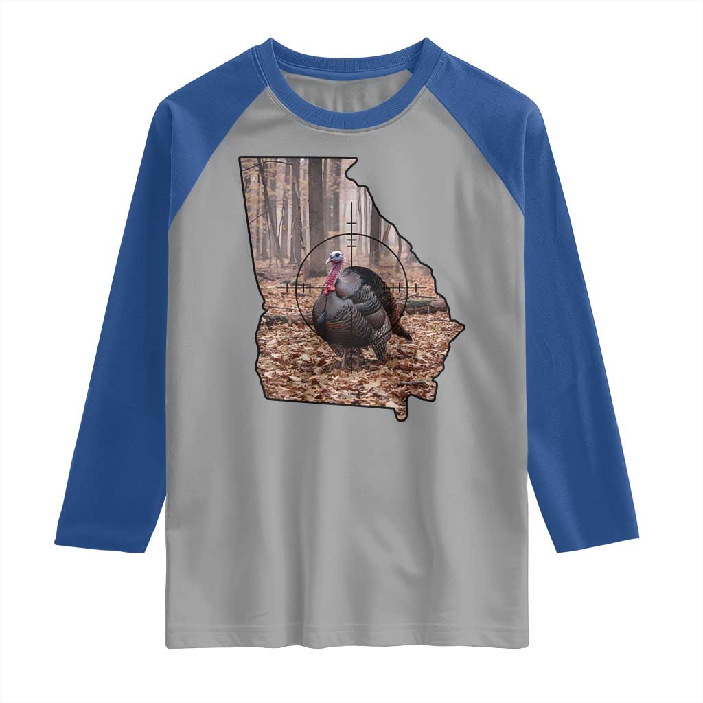 Georgia Turkey Hunting Raglan Shirt Camo American Flag Hunter Gift TS12 Sport Gray Royal Print Your Wear