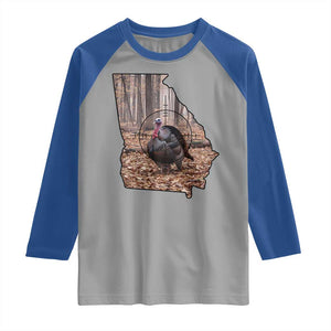 Georgia Turkey Hunting Raglan Shirt Camo American Flag Hunter Gift TS12 Sport Gray Royal Print Your Wear