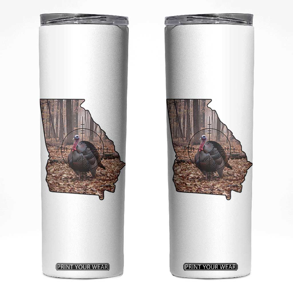 Georgia Turkey Hunting Skinny Tumbler Camo American Flag Hunter Gift TS12 White Print Your Wear