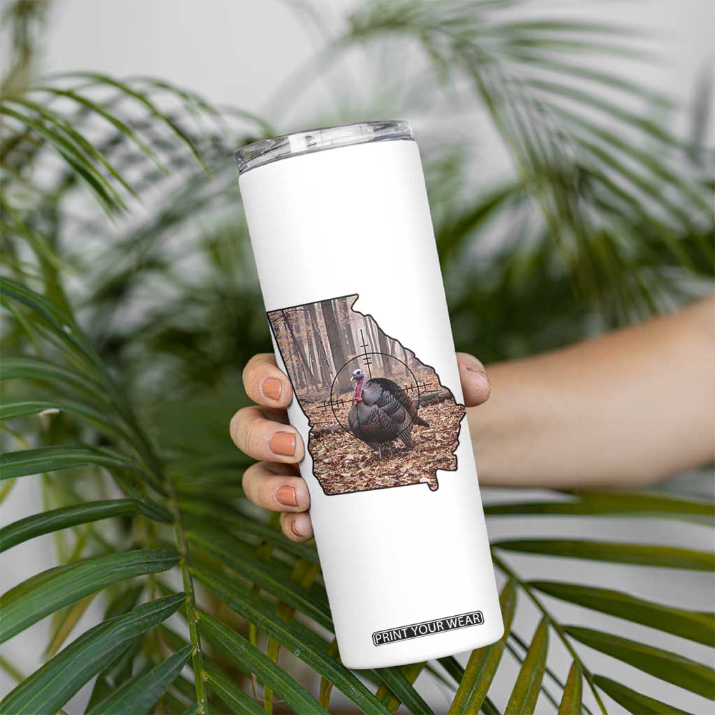 Georgia Turkey Hunting Skinny Tumbler Camo American Flag Hunter Gift TS12 Print Your Wear