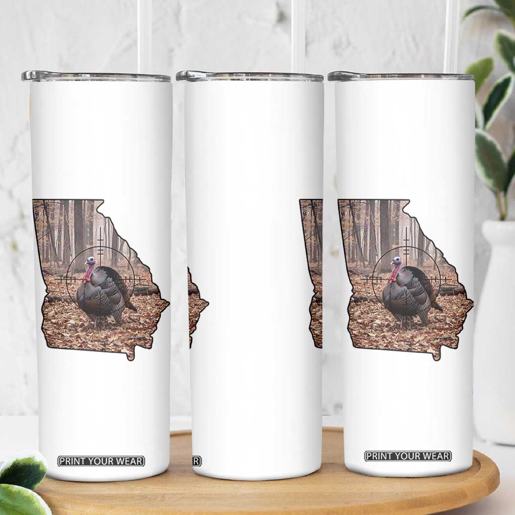 Georgia Turkey Hunting Skinny Tumbler Camo American Flag Hunter Gift TS12 Print Your Wear