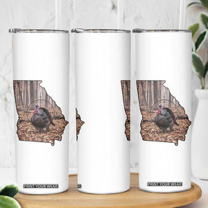 Georgia Turkey Hunting Skinny Tumbler Camo American Flag Hunter Gift TS12 Print Your Wear