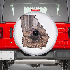 Georgia Turkey Hunting Spare Tire Cover Camo American Flag Hunter Gift TS12 White Print Your Wear