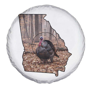 Georgia Turkey Hunting Spare Tire Cover Camo American Flag Hunter Gift TS12 Print Your Wear