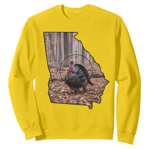Georgia Turkey Hunting Sweatshirt Camo American Flag Hunter Gift - Print Your Wear