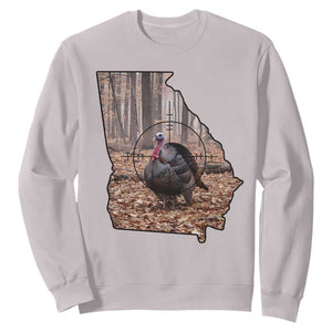 Georgia Turkey Hunting Sweatshirt Camo American Flag Hunter Gift - Print Your Wear