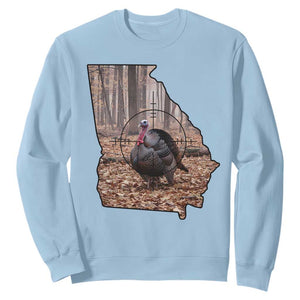 Georgia Turkey Hunting Sweatshirt Camo American Flag Hunter Gift - Print Your Wear