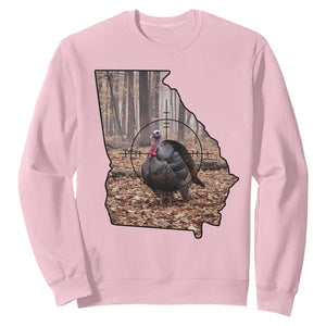 Georgia Turkey Hunting Sweatshirt Camo American Flag Hunter Gift - Print Your Wear