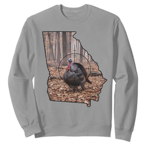Georgia Turkey Hunting Sweatshirt Camo American Flag Hunter Gift - Print Your Wear
