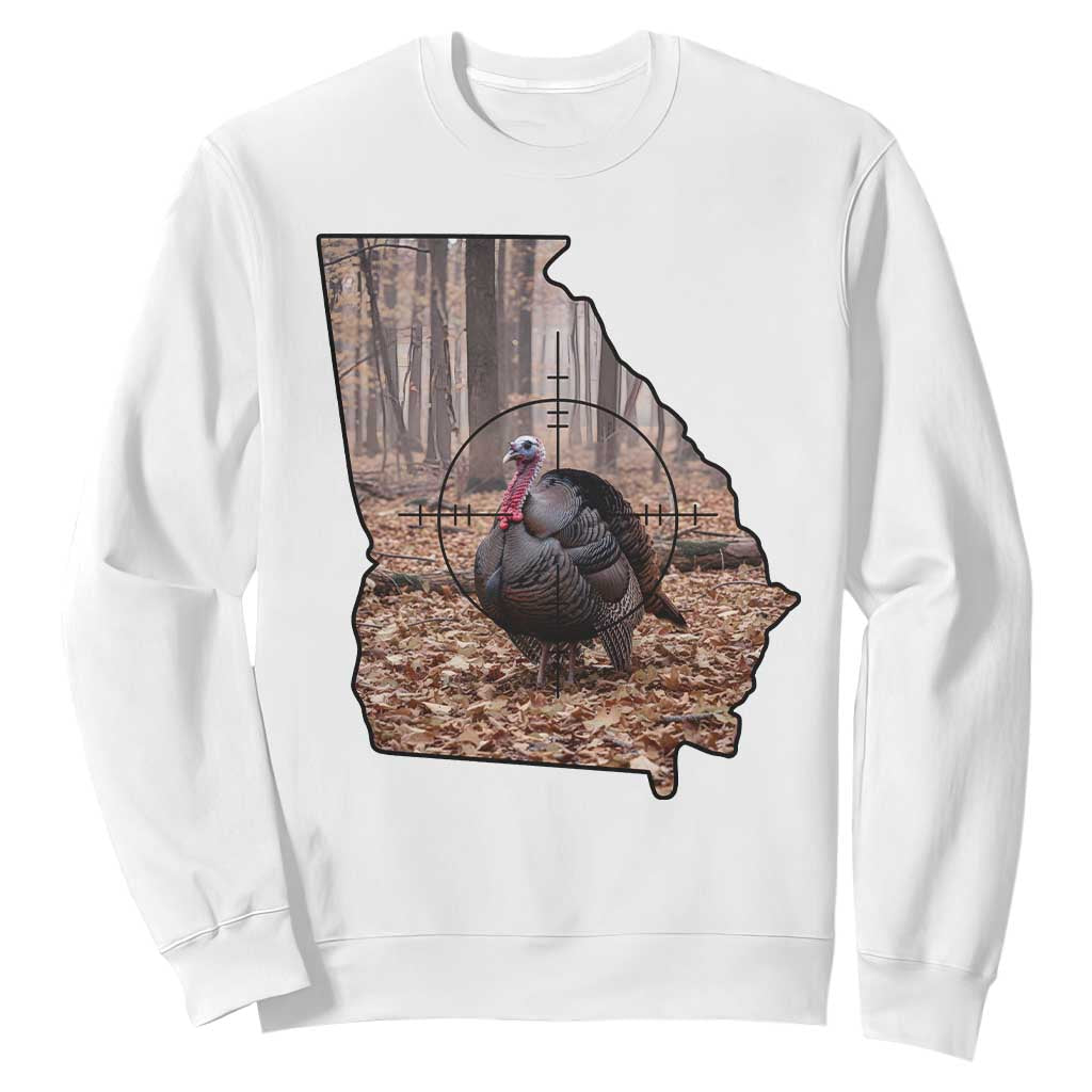Georgia Turkey Hunting Sweatshirt Camo American Flag Hunter Gift TS12 White Print Your Wear